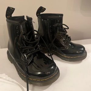 DR. MARTENS 1460 BOOT, Toddler Size 6, Black Patent Leather